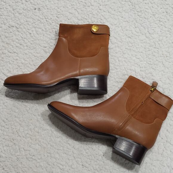 NEW Franco Sarto Jessica Bootie Leather Brown Boots womens size 8 - Picture 3 of 7